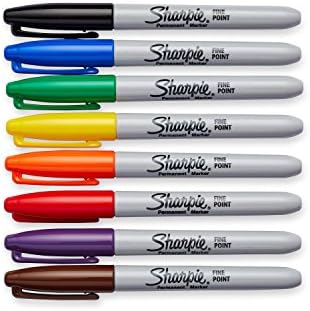 Amazon Com Sharpie Permanent Markers Fine Point 8 Pack Assorted Colors 30217pp Office Products
