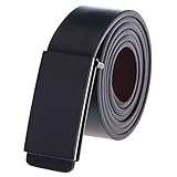 Vbiger Business Leather Belt for Men Matte Black Plaque Buckle