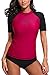 SOCIALA Short Sleeve Swim Shirts Womens Rashguard Swimsuit UPF 50+ Swim Shirt M