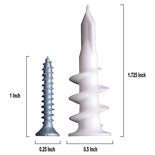 Drywall Anchors 120 Pcswith Screws Kit Plastic Self Drilling Drywall