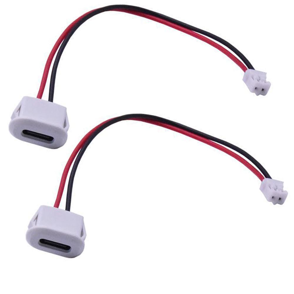 Treedix Type-c USB 3.1 Connector Jack Female USB Female Chassis Connector Waterproof Type C with Card Buckle Spare Parts Durable High Performance Replacement (2pcs in white)