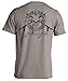 Skull and Speargun Spearfishing T-Shirt: Mens Short Sleeve for Fishing, Scuba Diving, Boating, and Beach - Lt Gray - XL