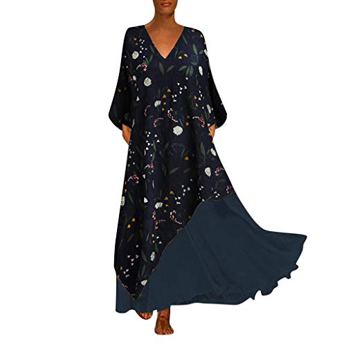New in Respctful✿ Maxi Dress for Women Long Sleeve Cotton Casual Floral Loose Plus Size Irregular Long Flowy Party Dress