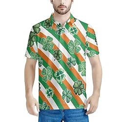 HUGS IDEA St. Patrick'sT-Shirts for Men Clovers