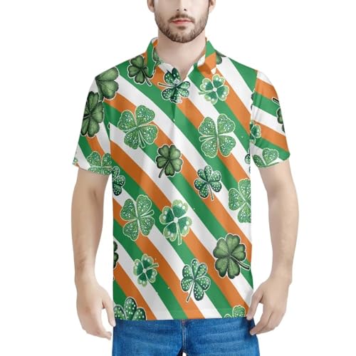 HUGS IDEA St. Patrick'sT-Shirts for Men Clovers