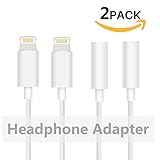 Phone 7/7 Lightning Adapter,MISSWU Lightning Connector to 3.5mm Headphone Earphone Extender Jack Adapter Convenient and Suitable for iPhone 6/6s/7/7 P (2pack)