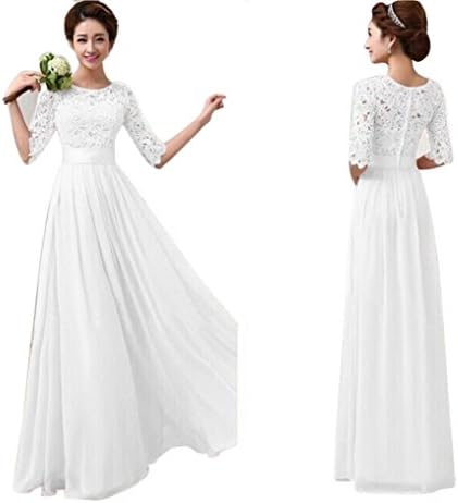 Caopixx Evening Party Dress, Women's Lace Chiffon Dress Evening Party Dresses Wedding