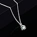 OnairMall 925 Silver Necklace Platinum Plated Cat Eye Gemstone Pendant Necklace Best Gift