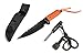 DAX Industries Fixed Blade Survival Knife with Magnesium Fire Starter, 4 Inch Full Tang Blade, Stainless Steel, Protective Nylon Sheath Included