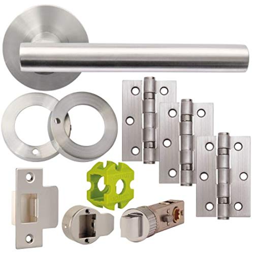 Jigtech JTB81215 Eden Door Pack-Privacy-Satin Chrome,57mm