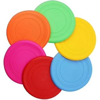 yimeihao Dog Toy Frisbee - Children's Frisbee -Dog Frisbee - Training Silicone Frisbee - One Pack of Multi-Color 6 Frisbee