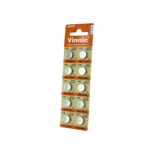 10 x Vinnic Size LR43 V386 386 AG12 L1142 Alkaline Watch Battery