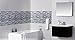Home Building Glass Tile Kitchen Backsplash Idea Bath Shower Wall Decor Teal Blue Gray Wave Marble Interlocking Pattern Art Mosaics TSTMGT002 (1 Sample [4''x12''])