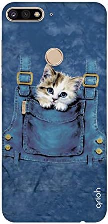 Qrioh Printed Designer Back Case Cover for Huawei Y7 Prime 2018-Cute cat-279MG2AMSBF5818