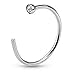 PIERCE ME (3pcs) 20g Clear Gemmed Top Assorted Color Set Nose Ring Piercing Hoop 5/16