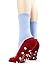 Foot Traffic Women's Non-Skid Red Ruby Slippers/Blue Slipper Socks (Shoe Size 4-10)