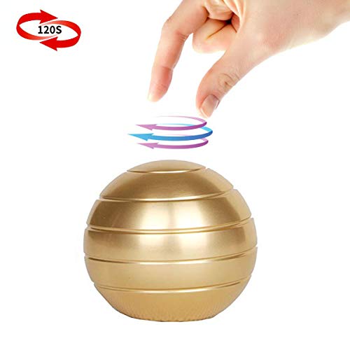 BeautyChen Kinetic Desk Toy for Adults Office Stress Relief with Full Body Optical Illusion Stress Anxiety Relief Metal Ball for Kids and Adults (Gold)