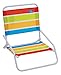 RIO Beach Wave 1-Position Beach Folding Sand Chair - Turquoise, Yellow, Lime, Red Stripes