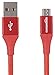 Amazon Basics Double Braided Nylon USB-A 2.0 to Micro USB Cable, 1 Feet, Red