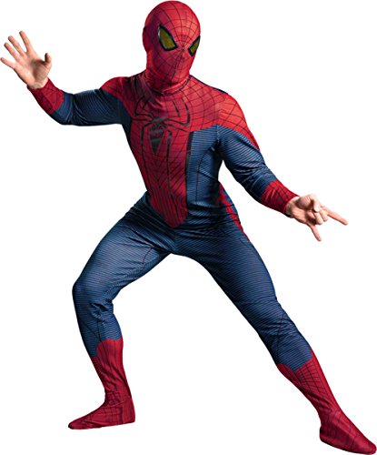 Morris Costumes Men's SPIDER-MAN MOVIE DELUXE ADULT, Red/Blue/Black, 42-46