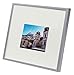 Golden State Art - 8x8 Aluminum Picture Frame - with Mat for 4x4 Photo or Without Mat for 8 x 8 Photo - Real Glass Cover - Simple and Elegant Decor for Wall Mounting - 1 Pack - Silver