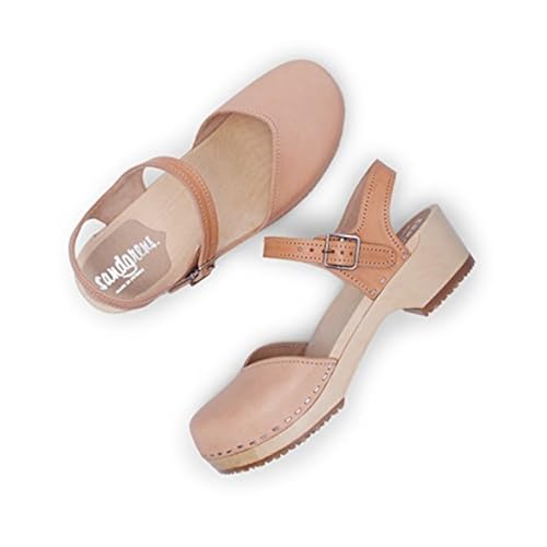 wooden low heel clogs