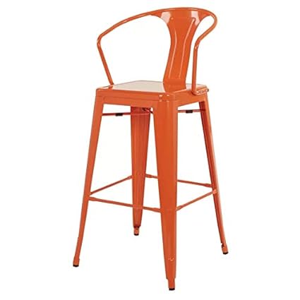 Rajtai Metal Kitchen/Bar / Cafe/Garden Chair in Orange Color