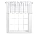 NICETOWN Bedroom Sheer Valances for Windows - Small Window Linen Look Semi Sheer Curtain Tiers for Kitchen/Cafe Store (White, 2 Panels Per Package, 55