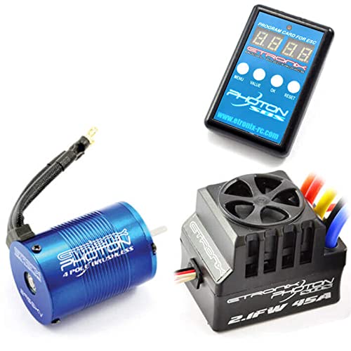 Etronix ET0417 PHOTON 2.1FW COMBO W/9.0R 4350KV MOTOR/45A ESC RC Speed Controller, Black