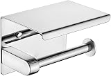 Ibergrif MK34050 Toilet Roll Holder with Shelf Stainless Steel Silver