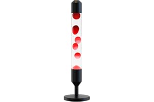 Kyzfy 24.4-Inch Relaxing Liquid Motion Lamps,Magma Lamps, Home Decor Living Room Office Bedroom Lamp ((Red Wax White Water/Black))