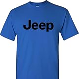 Jeep Logo on a Short Sleeve Blue T Shirt, Medium