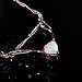 JIANGYUE Lady’s Pendant White Fire Opal Rose Gold Plated Heart Angel Wings Necklace Jewelry Valentine's Day Gift