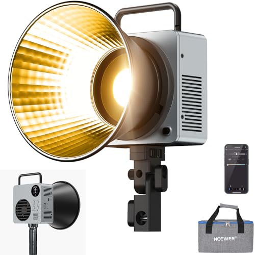 NEEWER 80W LED Videolicht mit 72Wh Akku und 100W PD Adapter APP/2.4G Steuerung Tragbares zweifarbiges Mini COB Studio Dauerlicht 25500lx/1m 2700-6500K