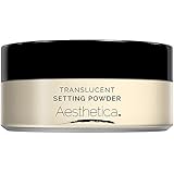 Aesthetica Translucent Loose Setting Powder – Talc Free Finishing Powder for a Flawless Matte Finish – Flash Friendly - Includes Luxurious Velour Puff for Flawless Application