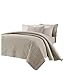 Chezmoi Collection Austin 3-Piece Oversized Bedspread Coverlet Set (King, Khaki)