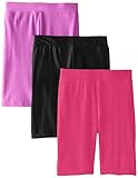 Dream Star Big Girls' Bike Shorts 3-Pack, Neon Punch/Black/Neon Pink, Medium