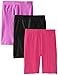 Dream Star Big Girls' Bike Shorts 3-Pack, Neon Punch/Black/Neon Pink, Medium