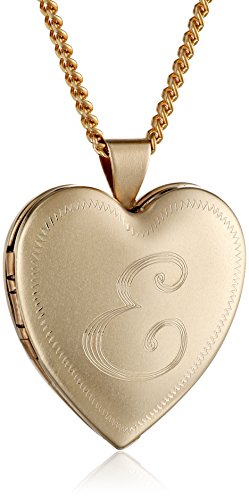 18k gold-plated initial "e" heart 26mm (1&quo…
