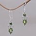 NOVICA Artisan Handmade Peridot Dangle Earrings .925 Sterling Silver Green Indonesia Birthstone 'Crown Princess'