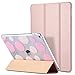 ULAK iPad Air 2 Case, Polka Dot Folio Slim Fit Smart Cover Case Colorful Clear Back Cover with Trifold Stand and Magnetic Auto Wake/Sleep Function for iPad Air 2 (Rose Gold)