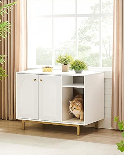 Hzuaneri Cat Litter Box Enclosure, Hidden Litter Box Furniture