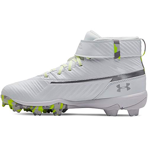 Under Armour Boys' Harper 3 Mid Jr. RM Baseball Shoe 100/White, 1