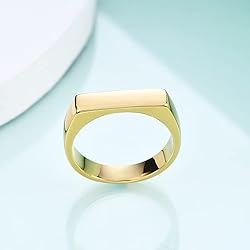 MYNENEY Stainless Steel Square Shape Signet Style