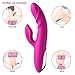 ZEMALIA Delia Rabbit Vibrator Rechargable G-Spot Clitoris Stimulator Waterproof Dildo Body-Safe Silicone Vagina Vibrating Heating Fuction Masturbator 10 Modes Red