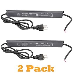 60W Triac Dimmable Driver, 2 Pack 110v AC to 24v DC