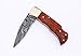 GladiatorsGuild 6011RW Damascus Steel Best Folding Pocket Knife Cool Camping Hunting Knives Unique Damascus Blade Pattern (Rose Wood)