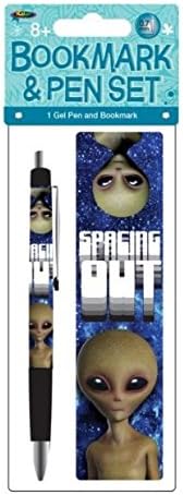 Spacing Out Space Alien Design Gel Pen And Bookmark Set