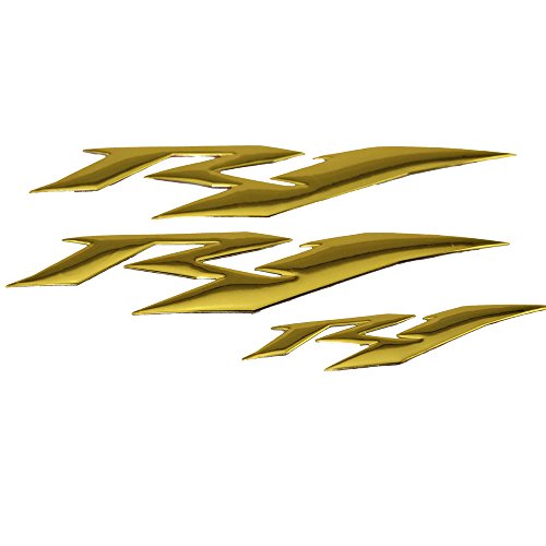 PRO-KODASKIN Motorcycle 3D Raise R1 Emblem Stickers Decal for Yamaha YZF1000 R1 (Gold)