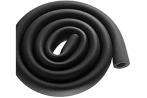Qerfty Pipe Insulation Foam Tube,Foam Water Outdoor Pipe Insulation Tube, Non-Slip Handle Grip, 5.9 ft Long (Black) (1.1″X0.28″)